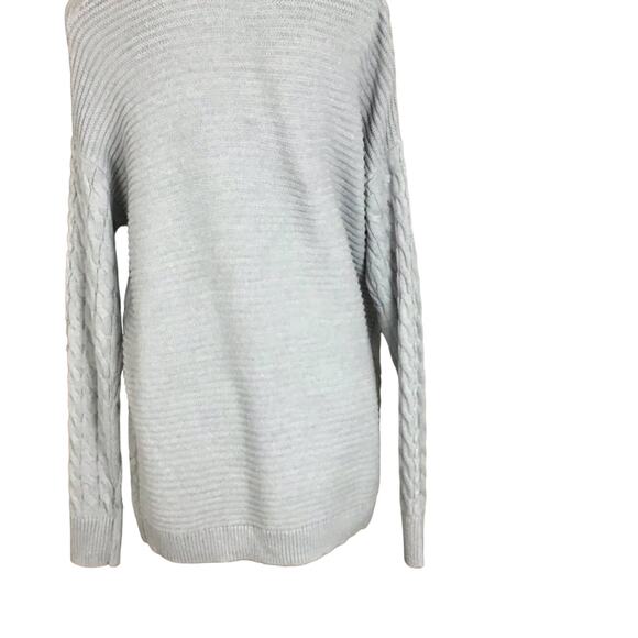 Caslon Women’s 1X Gray Cable Knit V-Neck Long Sleeve Sweater NWT - Picture 10 of 15